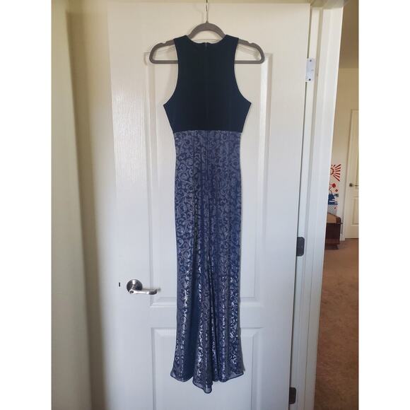 Gunne Sax (Jessica McClintock) Vintage Velvet Silver Metallic Gown Dress, Sz 3/4 - Picture 7 of 11